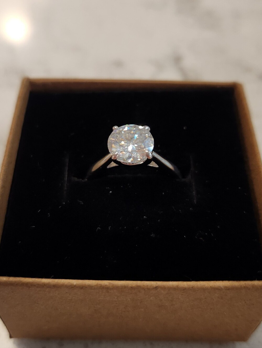 2 Carat Moissanite Sterling Silver Solitaire Ring